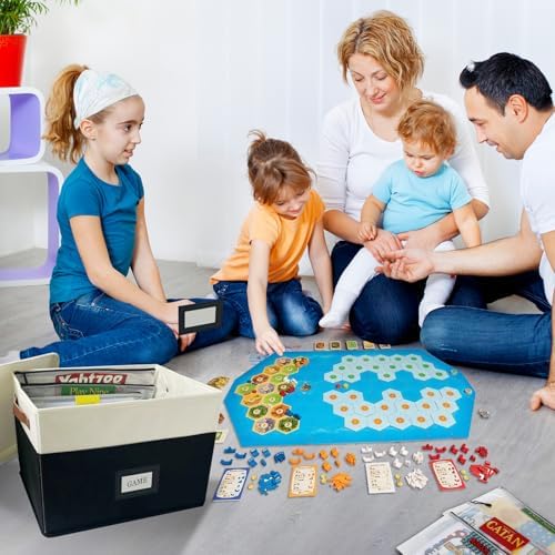Board Game Storage, Board Game Organizer with 12pcs Zipper Bags and Writable Stickers, Board Organizers Storage with Lid for Office Supplies, Puzzles, Video Game, Craft Product - Image 2