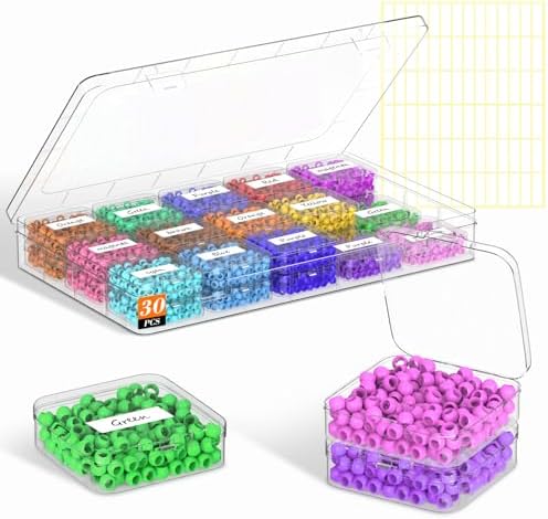 30 Pcs Bead Organizer Box, Clear Plastic Bead Storage Containers by Profasion