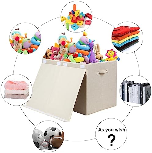 122L Large Toy Box Chest Storage with Lid, Collapsible Kids Toy Storage - Image 4