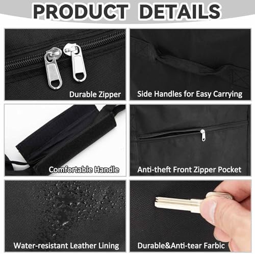 2 Pcs 83 x 16 x 12 Inch, 260 L Large Storage Duffle Bag Black - Image 4