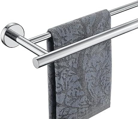 JQK Double Bath Towel Bar, 39 Inch 304 Stainless Steel Thicken 1mm Towel Rack for Bathroom, Bath Towel Holder Polished Chrome Wall Mount, Useable Length 36 Inch, TB100L36-CH by Homeimprovement