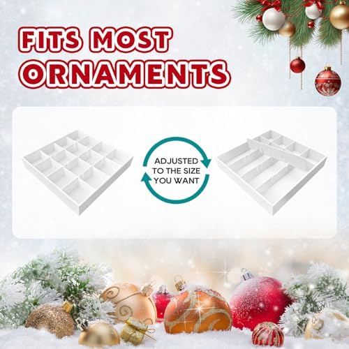 BlessedSeason Christmas Ornament Storage Box，Stackable 6 Drawer Organizers，Max 112 3" Christmas Dauble, Adjustable Christmas Ball Storage Container Bins, Red - Image 5