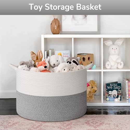 Goodpick Extra Large Woven Blanket Basket Living Room, Toy Bin,115L - Image 4