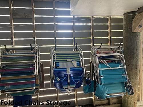 Garage Storage Ladder Hooks with 12" Jumbo Arm, 8 Pack Heavy Duty Wall Mounted Storage Hanger Utility Organizer for Bicycle, Folding Chairs, Bike and Garden Tools - Image 7