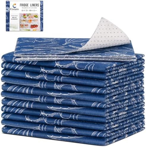 Cooyes Large Refrigerator Liners for Shelves, 12 Pack, 17.7" × 24", Fridge Drawer & Shelf Liners for Kitchen Cabinets Non-Adhesive, Breathable Cloth Material, Keep Produce Fresh Longer by Cooyes