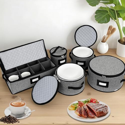 homyfort China Storage Containers, Hard Shell for Plates, Moving Boxes for Dishes, Cups, Mugs, Tableware Moving Supplies for Kitchen Organization- 5-Piece Set (5-piece set) - Image 2