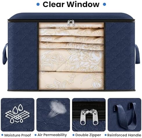 Fab totes 10 Pack Storage Bags for Clothes Blanket Storage Bins with Lids - Image 4