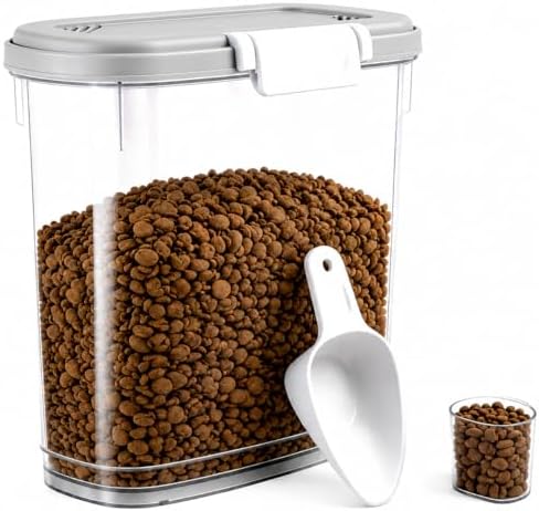 Airtight Dog Cat Food Storage Container 10 Lbs, Slim Tall Pet Food Bin by WBKTOOL