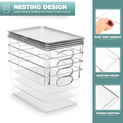 Sorbus Clear Toy Storage Bins with Lids, Stackable (Large, 8 Pack) - Image 6