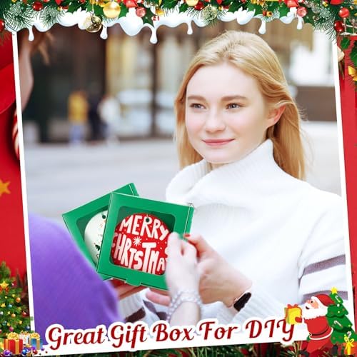 Dunzoom 25 Pcs Christmas Sublimation Blanks Ornament Gift Box, Green - Image 5