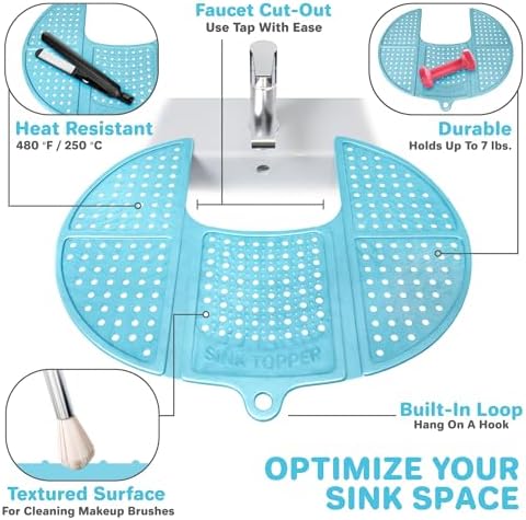 Sink Topper Bathroom Sink Cover for Counter Space, Standard Blue - Image 6