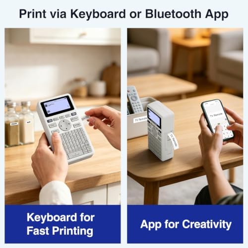 SUPVAN E11 Keyboard & Bluetooth Label Maker Machine with 4 Tapes - Image 2