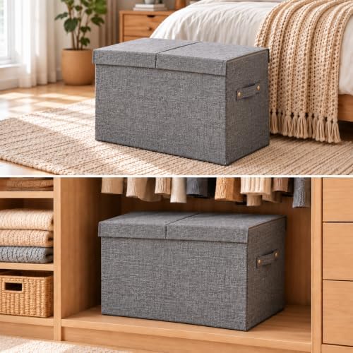 Large Toy Box Storage with Lid, Collapsible Sturdy Toy Chest Storage Bin - Image 6