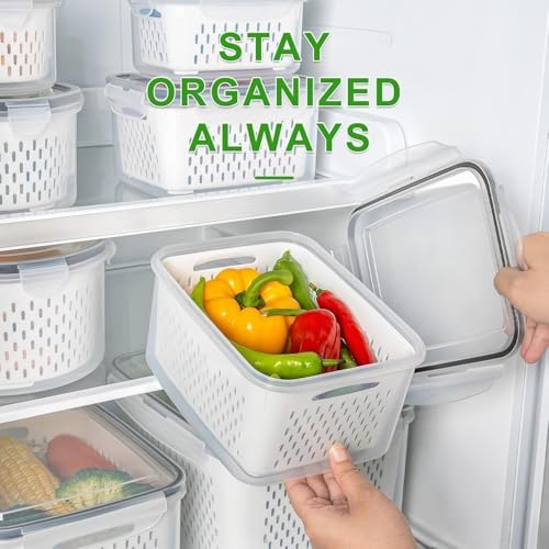8 PCS Fruit Storage Containers for Fridge, Leakproof Produce Containers - Image 6