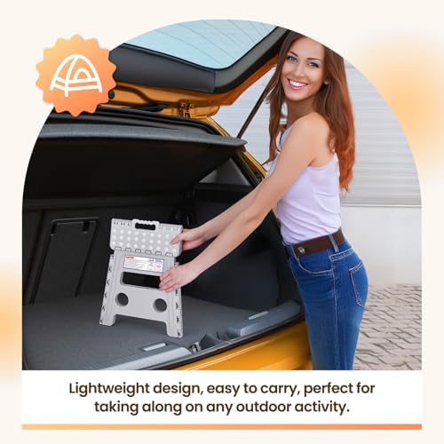 ACKO 13 Inch Folding Step Stool, Non-Slip Surface for Adults and Kids, Gray - Image 5