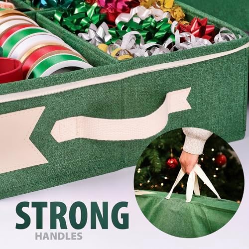 Little ELF Premium Wrapping Paper Storage Organizer, Easy to Carry, 6 Individual Pockets for Christmas Gift Wrap Supplies, Lightweight and Sturdy - Image 4