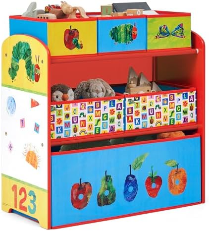Delta Children - World of Eric Carle, The Very Hungry Caterpillar Design & Store 6 Bin Toy Storage Organizer - Greenguard Gold Certified, Red/Blue by DeltaChildren
