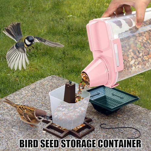 2 Pack 3 Lbs Pet Dog Cat Food Bird Seed Storage Containers for Travel -Pink - Image 4