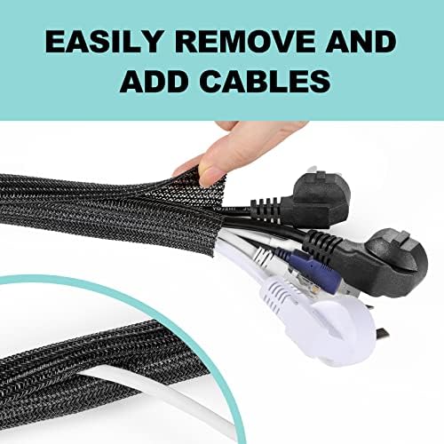 AGPTEK Cable Sleeve, 20ft - 1.2 inch Cable Management Cord Hider, Black - Image 4