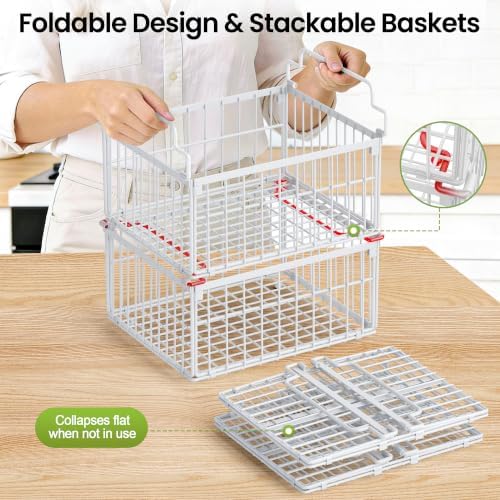 Freezer Organizer Bins, 6 Pack Enlarged Baskets for 5-9 Cu.FT Deep Freezer - Image 3