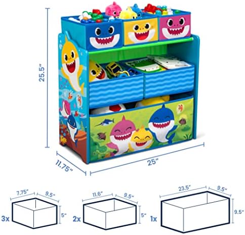 Baby Shark Design & Store 6 Bin Toy Storage Organizer by Delta Children - Image 3