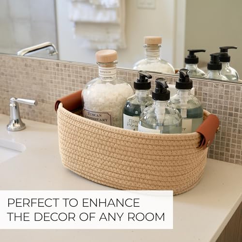 Beautiful Storage Basket Set of 5 - Sturdy Jute Rope Baskets for Shelves - Image 4