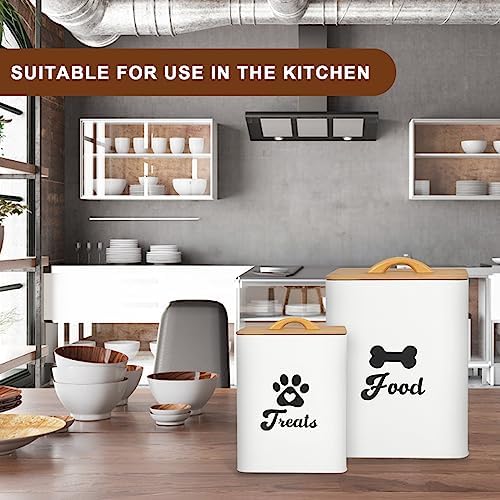 Dog Treat Container 2PCS, Dog Food Storage Container with Lids Airtight, Dog Treat Jars for Kitchen Counter-7+3Lbs, Small Dog and Cat Cookie Jar for Storage, Pet Treat Container (Upgraded) White - Image 6