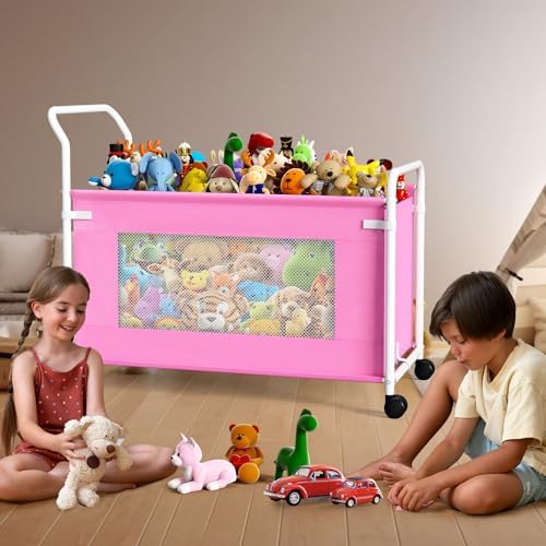 KEEGH Extra Large Toy Box for Kids, Heavy Duty Toy Storage Organizer, Pink - Image 2