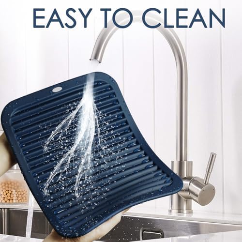Silicone Mats for Kitchen Counter, 9x12'' Trivets for Hot Pots and Pans, Navy Blue Silicone Trivets for Hot Dishes, Protect Table Quartz Countertops - Image 6