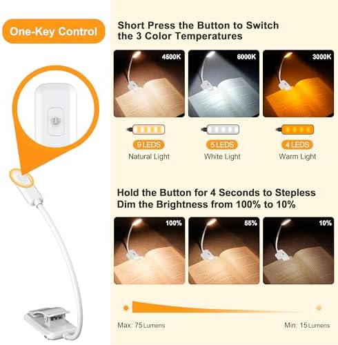 Gritin 9 LED Rechargeable Book Light for Reading in Bed - Image 3