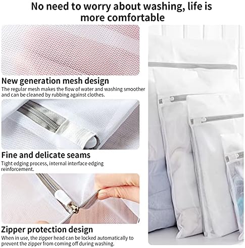 3 Pack Mesh Laundry Bags Medium by MDSXO- Fine Durable Lingerie Delicates Bag for Washing Machine for Socks, Bra, Mask,Underwear 12 * 16 inch [3 Pack] - Image 4