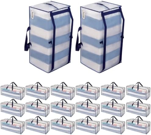VENO 20 Pack Heavy Duty Moving Bags with Backpack Straps, Zippers & Handles, Extra Large Packing Bags for College Dorm Essentials, Moving Supplies Alternative to Cardboard Moving Boxes by Veno
