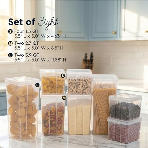 IRIS USA Food Storage Containers Set, 8 Pack Combo Set, Food Grade Plastic - Image 2