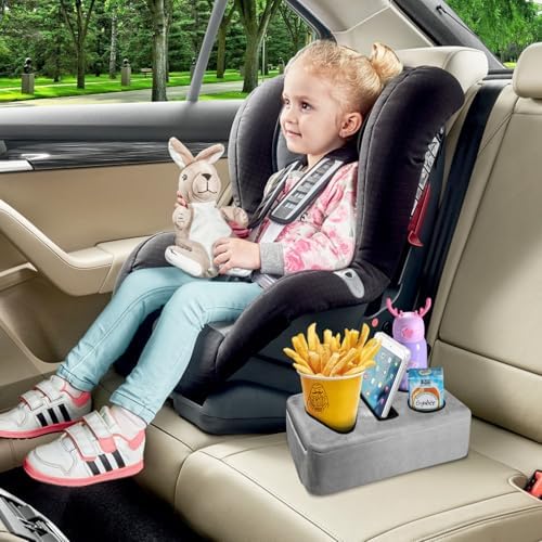 4 Hole Couch Cup Holder Tray, Cup Holder for Bed Suitable for Cup Holders on Sofas, beds, Camping, RVs, Cars, and Beaches.Gray - Image 4