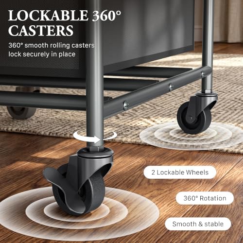 Simple Houseware Heavy Duty 3-Bag Laundry Sorter Rolling Cart, Dark Grey - Image 5