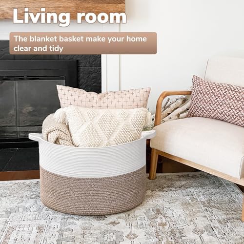 Goodpick Large Woven Blanket Basket Living Room & Playroom, 85L - Image 2
