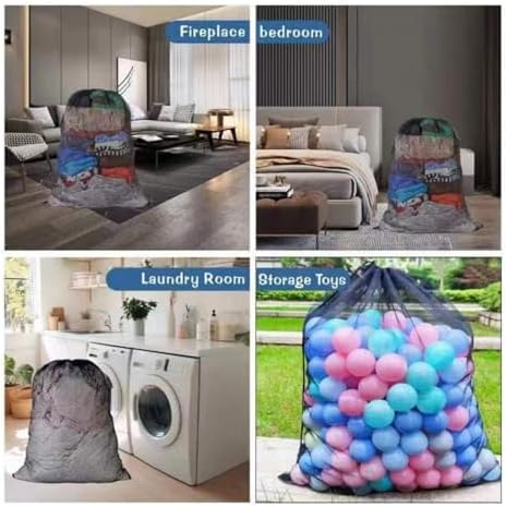 2-Pack Large Mesh Laundry Bag, 24x36 Inch Black - Image 6