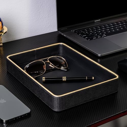 Leather Cologne Organizer Valet Tray for Men| Mens Valet Catch All Tray Key Basket| Leather Organizer Catchall - Image 5