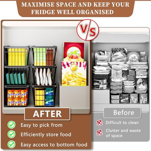 Enhanced Leak-Proof Bottom, Freezer Organizer Bins for 7 Cu.Ft,6 Pack - Image 6
