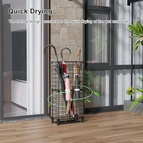 AWTATOS Umbrella Holder Entryway, Umbrella Stand Freestanding, Black - Image 3
