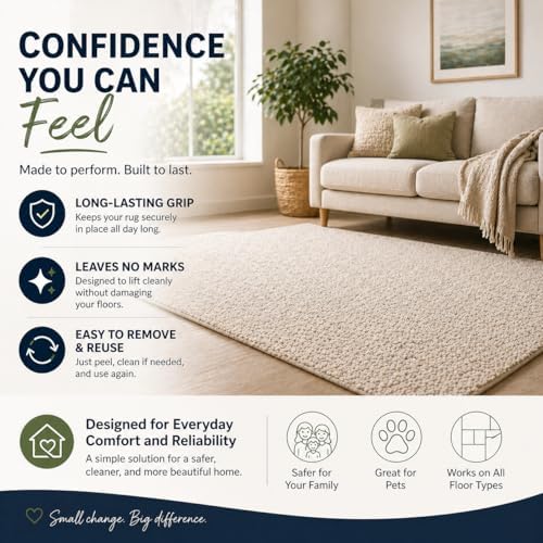 Corner Rug Grippers 12 Pack, Non Slip for Hardwood Tile Laminate, Reusable Adhesive - Image 7