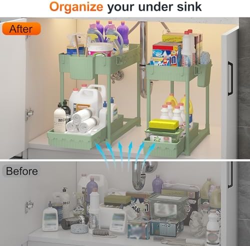 Sevenblue 4-Pack 2-Tier Under Sink Organizer with Pull Out Drawers - Image 3