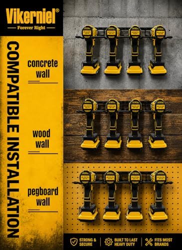Drill Holder, Power Tool Organizer, Wall Mount 4 Cordless Metal Shelf Holder, Utility Storage Rack for Dewalt Cordless Tools for father day gifts - Image 5
