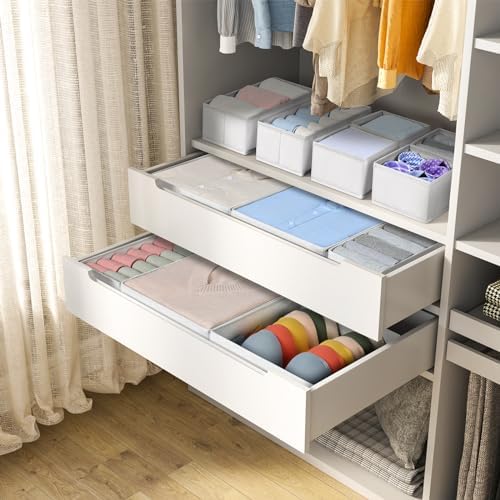 Drawer Organizer Clothes, Nursery Dresser & Closet Storage, White, 12 Pack - Image 3