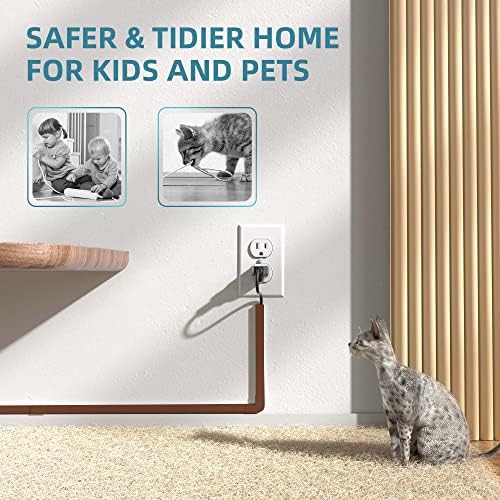 Wire Hider, 157in Delamu Cord Hider Wall, Paintable Wire Covers for Cords, TV Cable Hider Wall Kit, Cable Covers Raceway, Cable Management Hide TV Cords for Wall Mount TV, 10XL15.7 W0.95 H0.55in Brown - Image 6