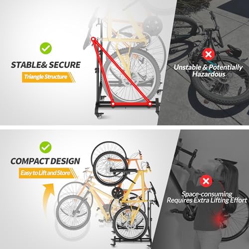 Bike Rack for Garage, Vertical Bike Stand (2 Pack), Fits bikes up to 29" - Image 5