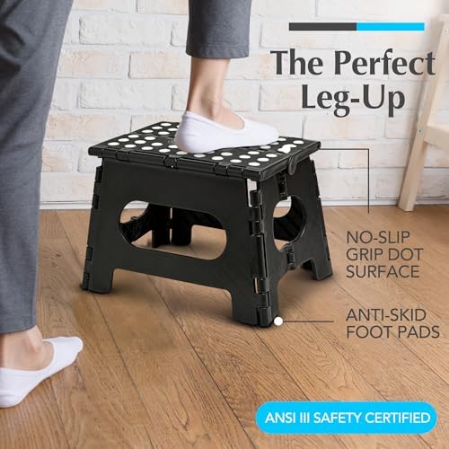 Handy Laundry Folding Step Stool 8 Inch, Black, Non-Slip Holds 300 lbs - Image 3