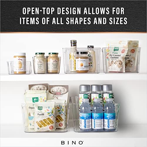 BINO | Plastic Storage Bins, Small - 2 Pack, Clear | THE SOHO COLLECTION | Pantry Organizers and Storage Containers Fridge Organizer Bins Kitchen Cabinet Organizer Medicine Cabinet Bin - Image 4
