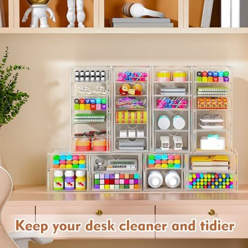 ARSTPEOE Acrylic 13-Drawer Storage & Makeup Organizer for Desk, Bath - Image 6