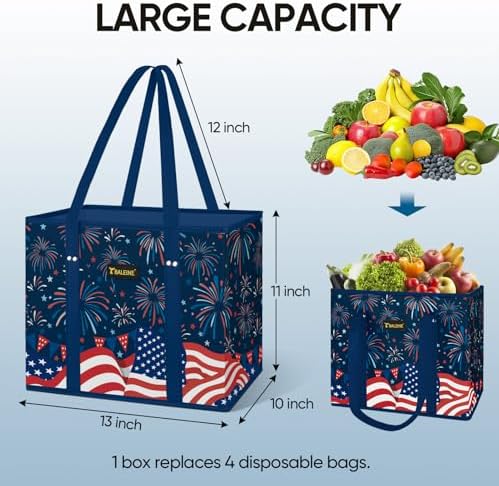 BALEINE 6PK Reusable Grocery Bags, Heavy Duty Shopping Tote Bag - Image 3